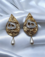 Golden Hich Cypress Handmade Paper Mache Earrings - Image 4