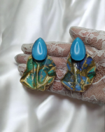 sea Waves  Earrings – Handmade Paper Mache - Image 5