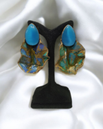 sea Waves  Earrings – Handmade Paper Mache - Image 4