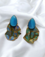 sea Waves  Earrings – Handmade Paper Mache - Image 3