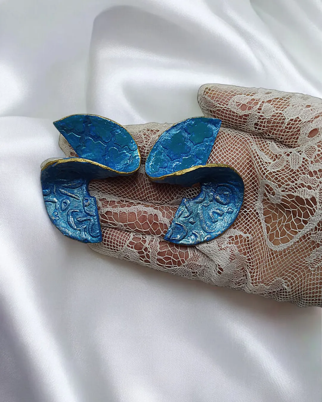 Sema – Handmade Paper Mache Earrings - Image 4