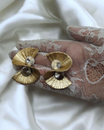 Radiant Sunrise Gold Crystal Earrings - Image 3