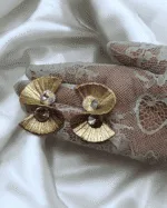 Radiant Sunrise Gold Crystal Earrings - Image 3