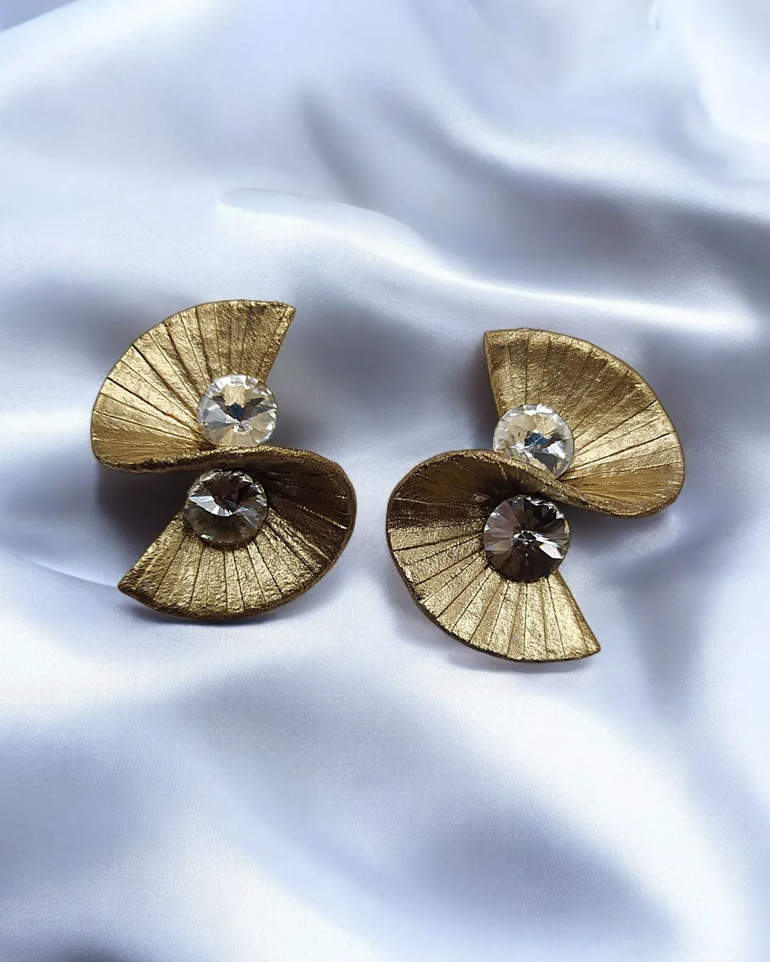 Radiant Sunrise Gold Crystal Earrings - Image 5