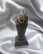 Turquoise Dawn Paper Mache Ring – Adjustable - Image 6