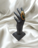 Turquoise Dawn Paper Mache Ring – Adjustable - Image 5