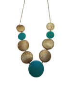 Dancing Circles Necklace In Turquoise And Gold