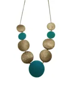 Dancing Circles Necklace In Turquoise And Gold