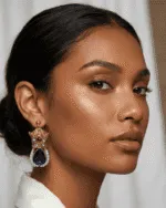 Crown – Handmade Paper Mache Earrings With Red And Green Crystal - Image 14