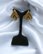 Geometric Tears Earrings in Gold Lightweight Design - Image 4