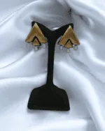 Geometric Tears Earrings in Gold Lightweight Design - Image 4