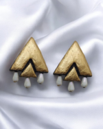 Geometric Tears Earrings in Gold Lightweight Design - Image 3