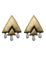 Geometric Tears Earrings in Gold Lightweight Design