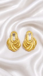Golden Shell – Paper Mache Earrings - Image 9