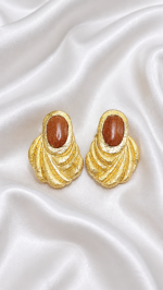 Golden Shell – Paper Mache Earrings - Image 10
