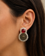 Lion And Sun Jewel Embroidered Earrings - Image 14