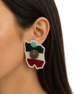 Lion And Sun Jewel Embroidered Earrings - Image 13