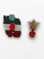 Persian Crown Jewel Embroidered Earrings - Image 12