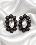 Moonlight Halo Crystal Earrings - Handmade Papier Mache Earrings - Image 8