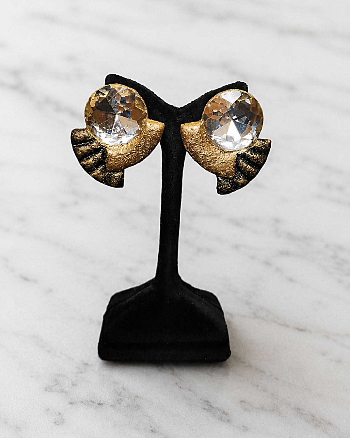 Egyptian Earrings in Golden Elegance - Handmade Papermache Earrings - Image 8