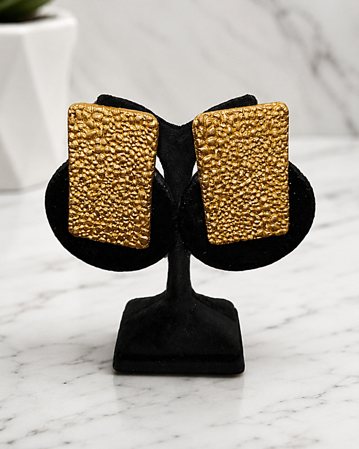 Modern Gold And Black Papier-Mâché Earrings (Big size) - Image 7