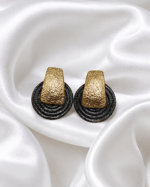 Modern Gold And Black Orbit Papier-Mâché Earrings - Image 7