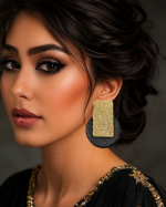 Modern Gold And Black Papier-Mâché Earrings (Big size) - Image 6