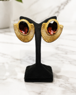 Handcrafted Sunburst Papier-Mâché Earrings - Image 10