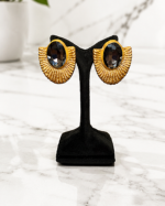 Handcrafted Sunburst Papier-Mâché Earrings - Image 11
