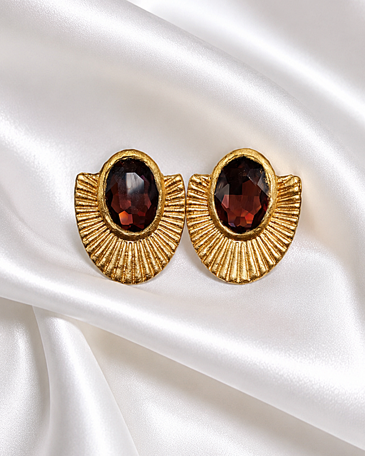 Handcrafted Sunburst Papier-Mâché Earrings - Image 9
