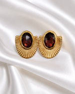 Handcrafted Sunburst Papier-Mâché Earrings - Image 9