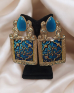 "How beautifully you captured my heart"- Handcrafted Hafez Poetry Turquoise Earrings - Image 8