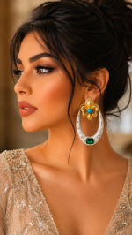 Turquoise Embrace – Handmade Wood And Paper Mache Earrings - Image 2