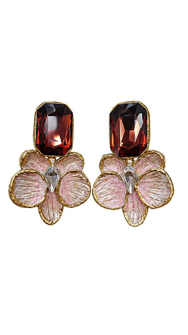 Orchid Flower Earrings – Lightweight Papier-Mâché
