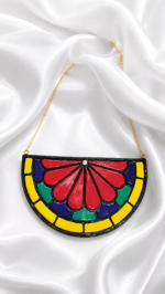 Rangin Gereh — Handmade Paper Mache Necklace - Image 4