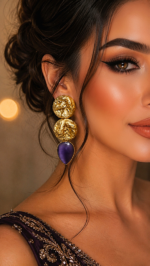 Golden Tide – Handmade Papier-Mâché Statement Earrings - Image 7