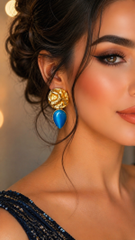 Golden Tide – Handmade Papier-Mâché Statement Earrings - Image 9