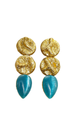 Golden Tide – Handmade Papier-Mâché Statement Earrings