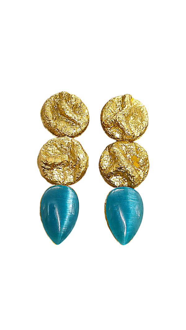 Golden Tide – Handmade Papier-Mâché Statement Earrings