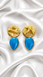 Golden Tide – Handmade Papier-Mâché Statement Earrings - Image 8