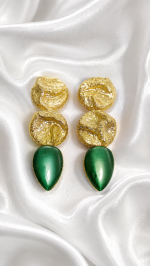 Golden Tide – Handmade Papier-Mâché Statement Earrings - Image 4