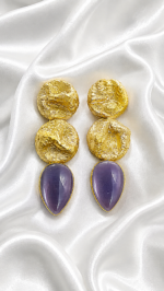 Golden Tide – Handmade Papier-Mâché Statement Earrings - Image 6