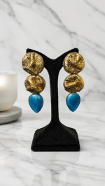 Golden Tide – Handmade Papier-Mâché Statement Earrings - Image 10