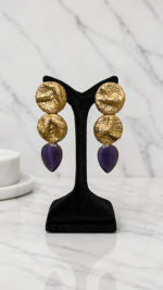 Golden Tide – Handmade Papier-Mâché Statement Earrings - Image 12