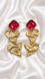 Gold Heart – Paper Mache Earrings - Image 3