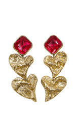 Gold Heart – Paper Mache Earrings