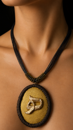 Hich Mixed Media Handmade Statement Necklace - Image 5