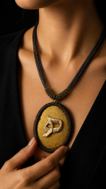 Hich Mixed Media Handmade Statement Necklace - Image 2