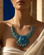 The Sun Necklace, handmade, paper mache, wearable jewelry - Image 9