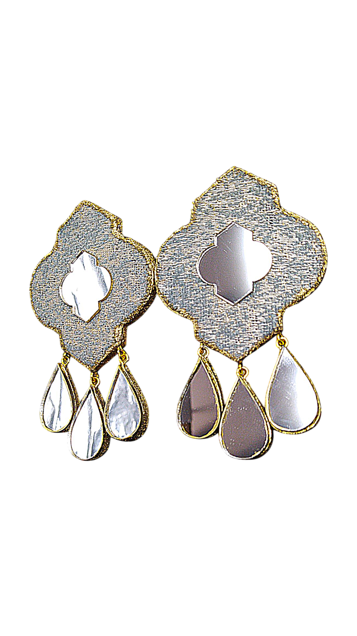 E001-1 (2)-Photoroom Ayin Persian – Inspired Handmade Wood & Mirror Earrings - Image 1